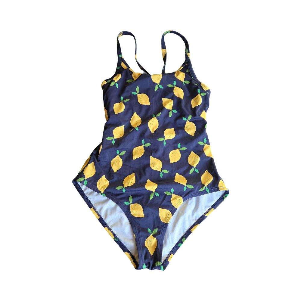 Hanna‎ Andersson Lemon Print One-Piece Swimsuit Size: S